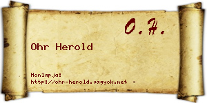 Ohr Herold névjegykártya
